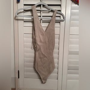 Abercrombie bodysuit tank top tan! NWOT!